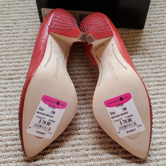 Leather Orange Boutique 9 studded pumps size 7 - Picture 6 of 8